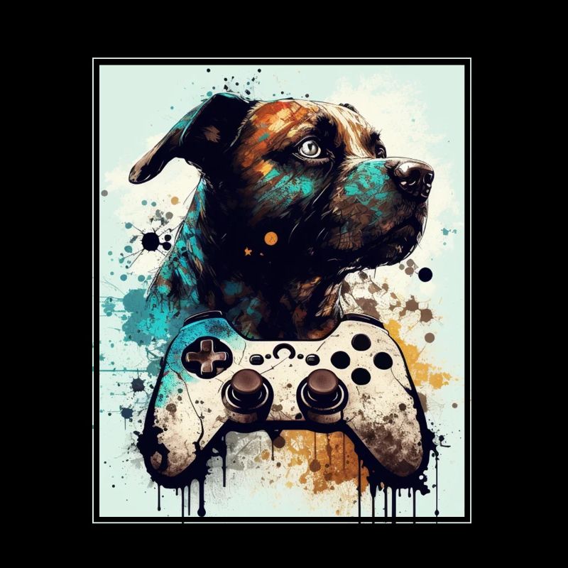 Dogs and Gaming Hunde Gamer Controller Zocken