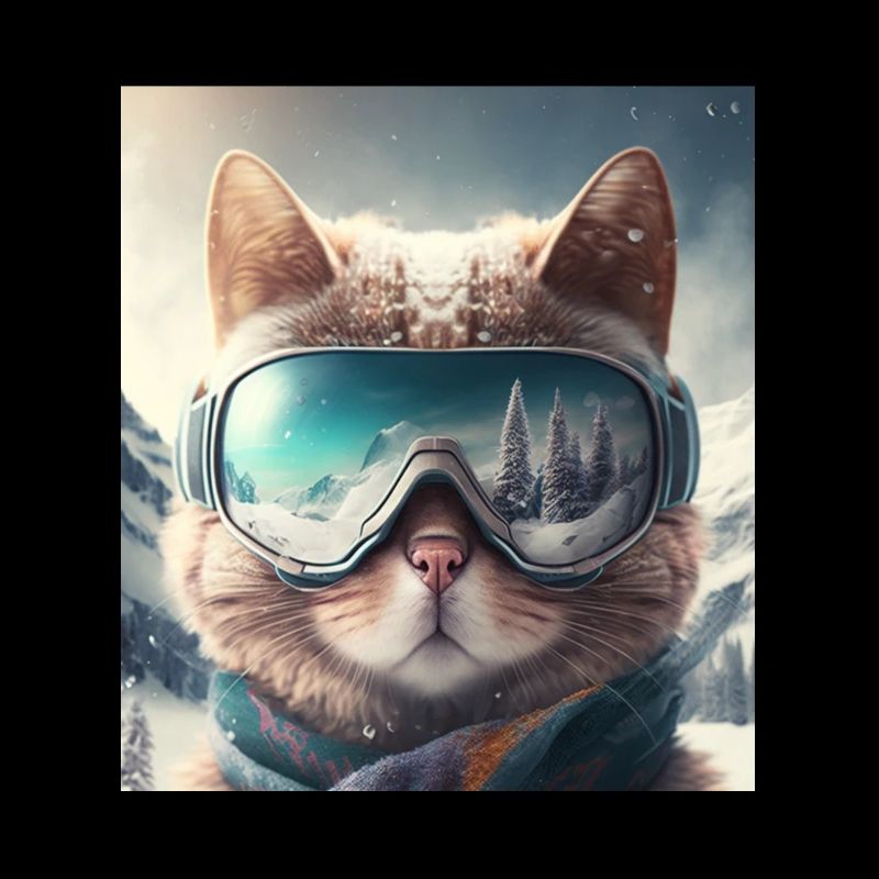 Winter Katze Ski Snowboard Schnee Kätzchen