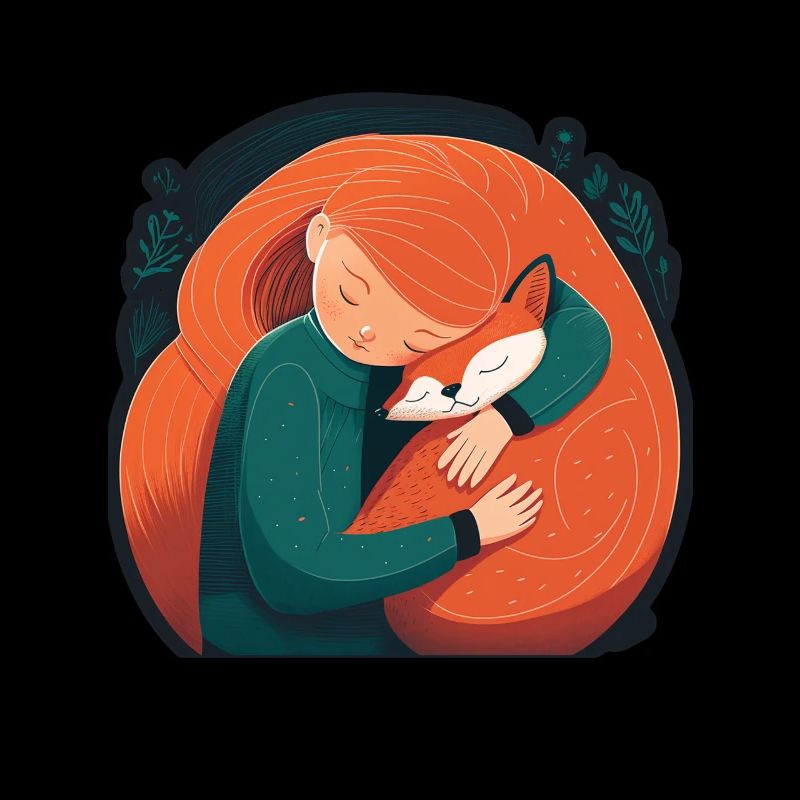 Fox Fox Mama Fox Love Nature Forest Girl