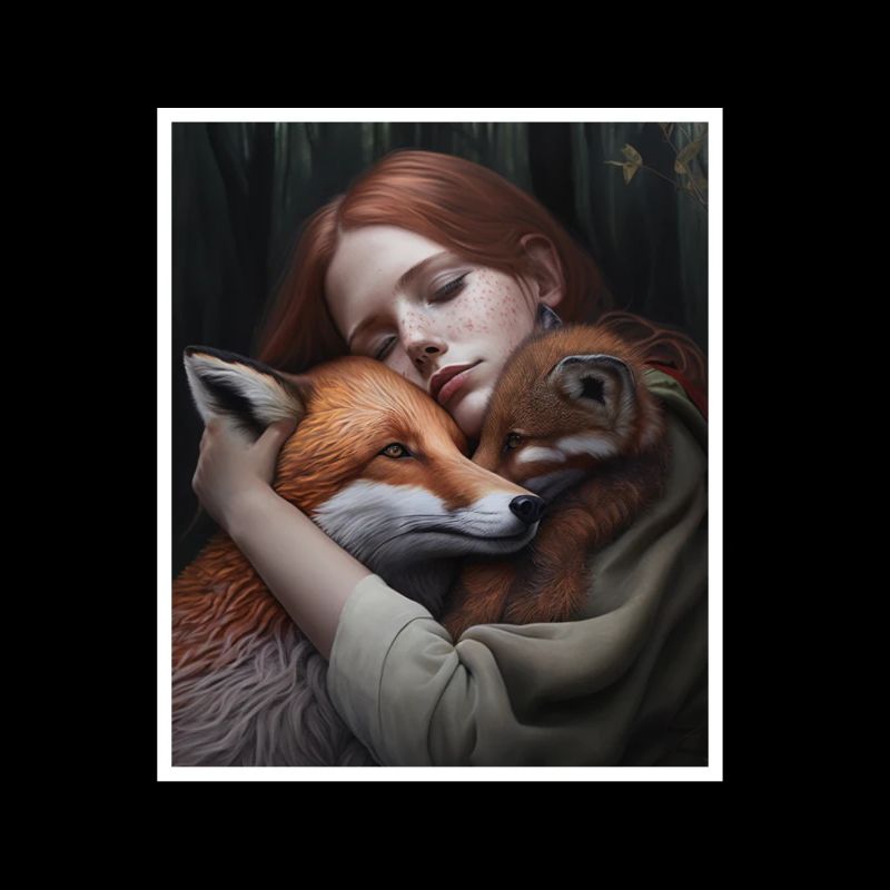 Fox Fox Mama Fox Love Nature Forest Girl