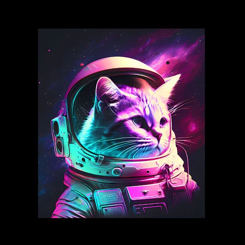 Chaton Astronaute de l’espace Cosmos Neon