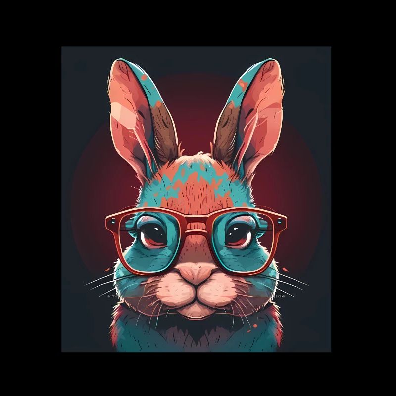 Cute Rabbit Face Rabbit Glasses Read