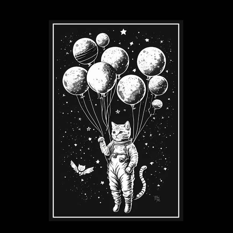 Cat Kitten Space Astronaut Planet Spaceman