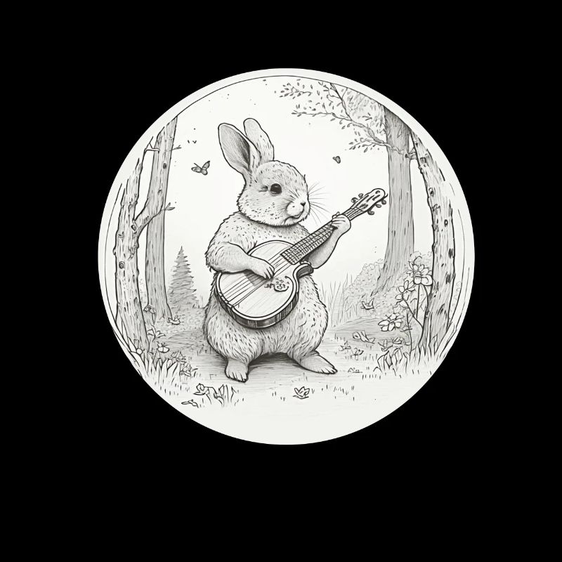 Rabbit Banjo Guitar Bunny Rabbit Easter Music