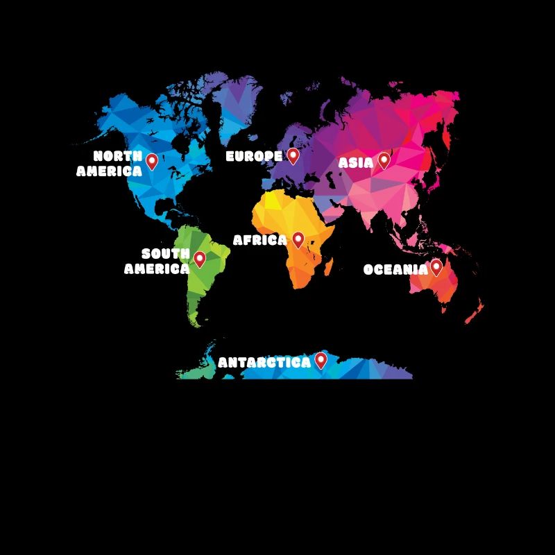 Carte colorée de la Terre