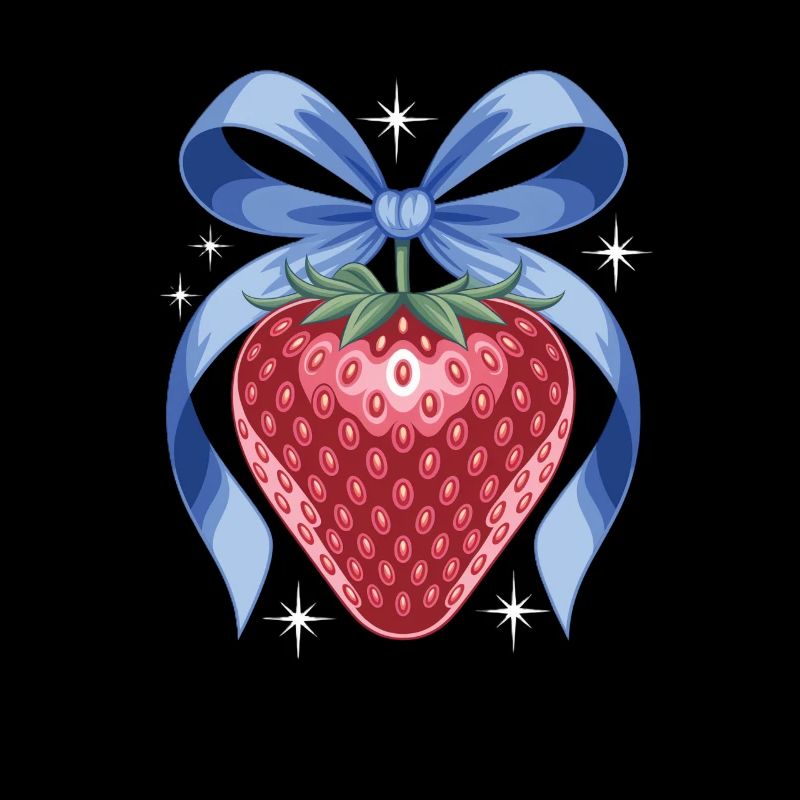 Fraise avec ruban bleu