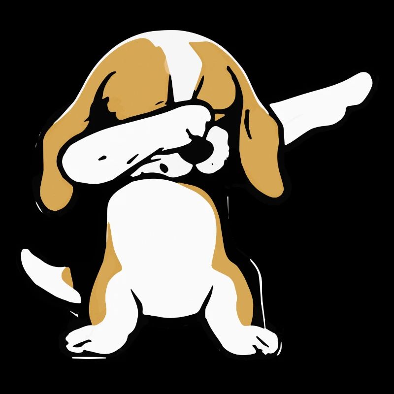 Dabbing-Beagle-Tab Hund Geschenk Retro