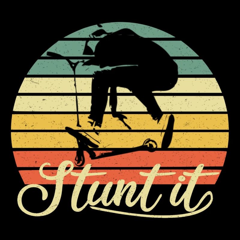 Scooter Stunt Tretroller E-Roller retro Geschenk