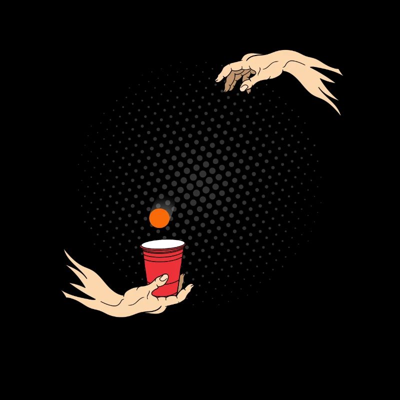 Michelangelo hands beerpong