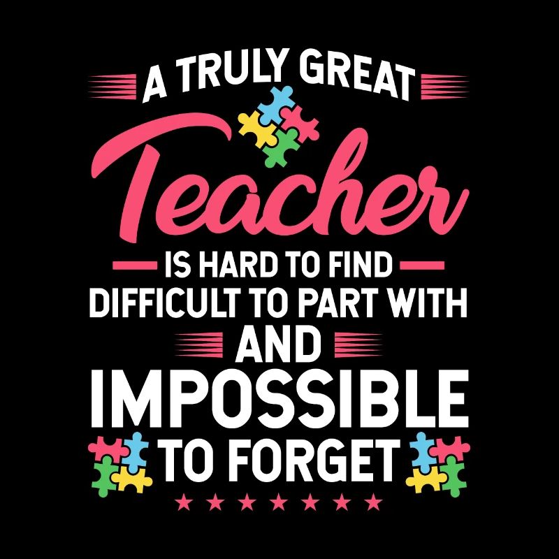 Support Autism Great Teacher Autistic Puzzle