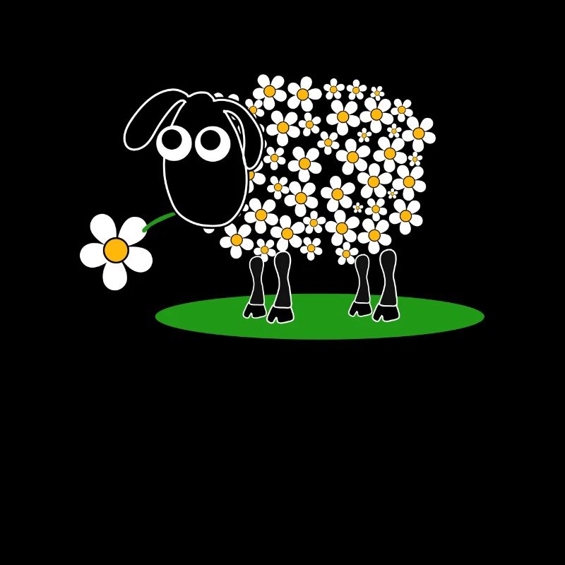 Süßes Schaf mit Blume