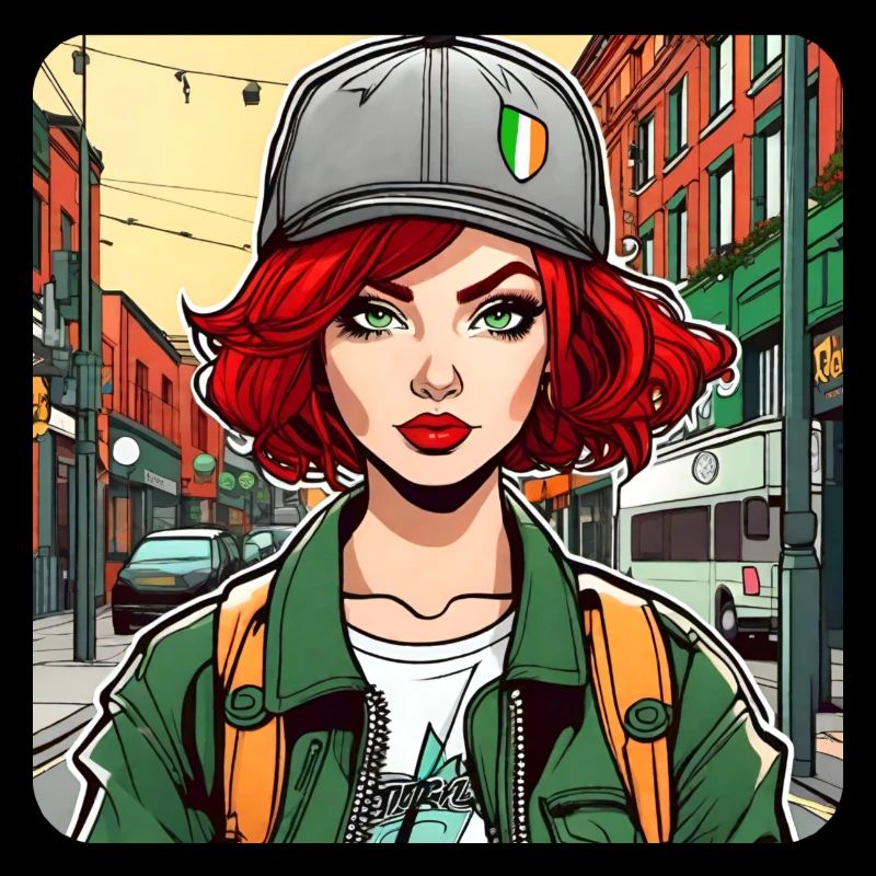 Fille rousse irlandaise cool