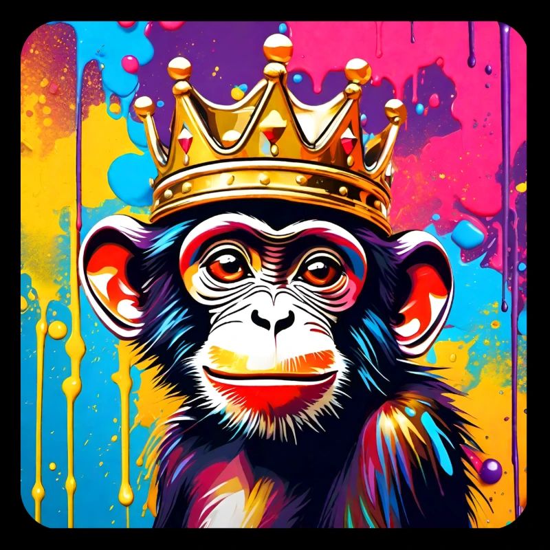 Singe mignon avec couronne dans le style graffiti