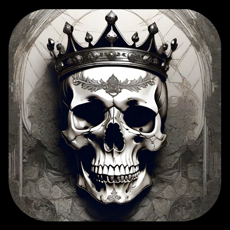 Grinning skull with crown