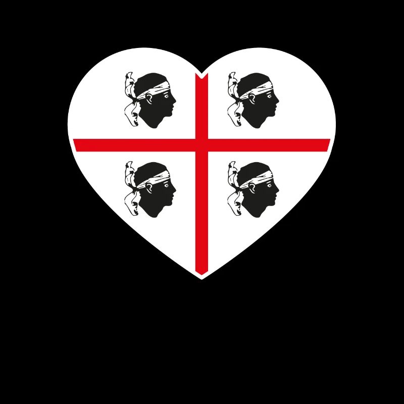 Drapeau Sardaigne drapeau coeur Italie Sardaigne Sarde