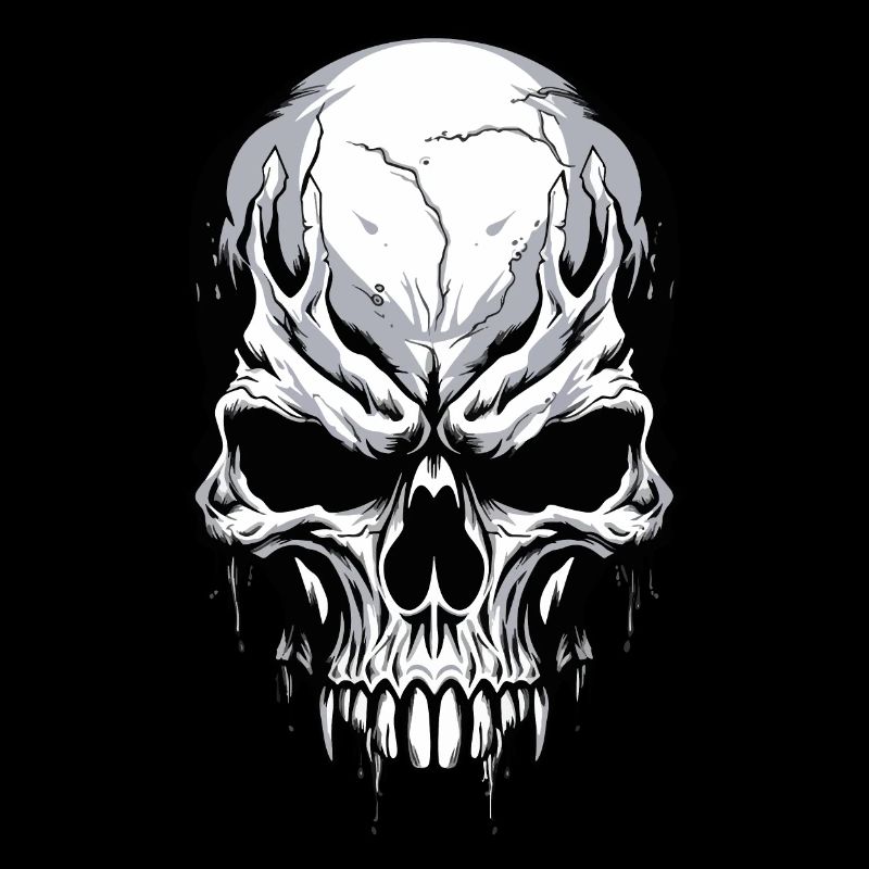 Skull Black White Skull Skeleton Gothic