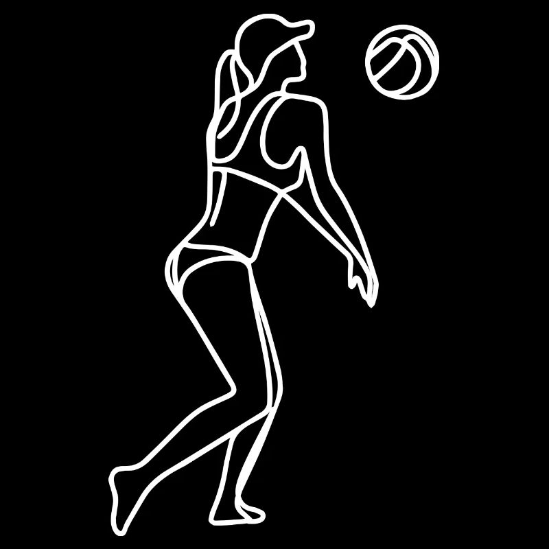 Beach volleyball player drawing