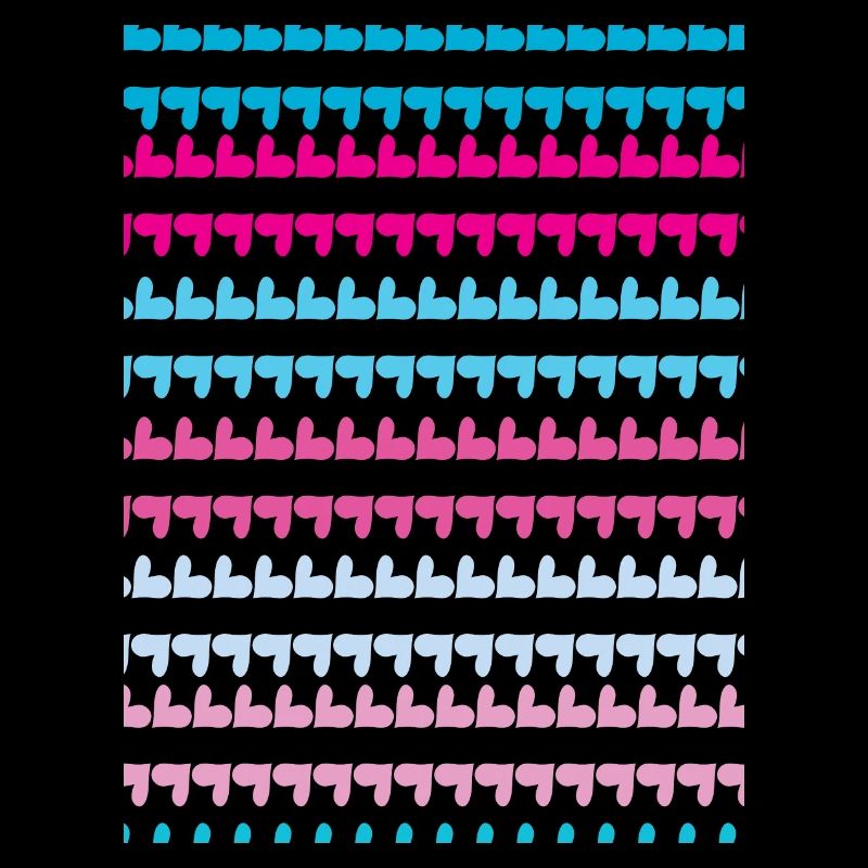 PINK BLUE HEARTS PATTERN