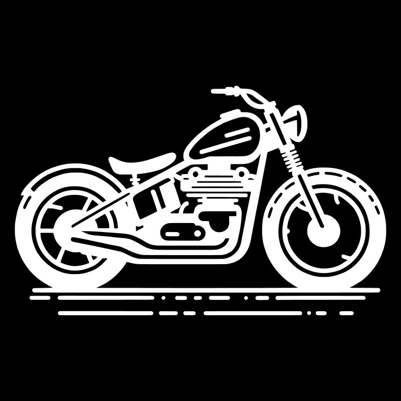 Minimalistisches Vintage Bobber Motorrad -weiß