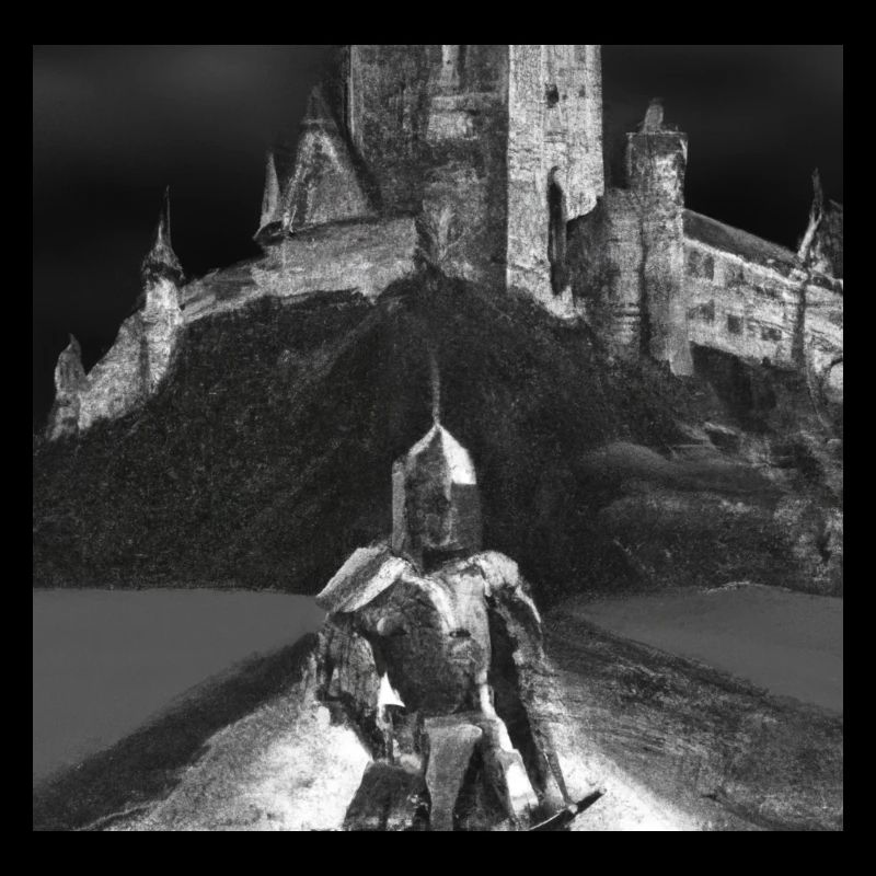 Chevaliers devant le château 2