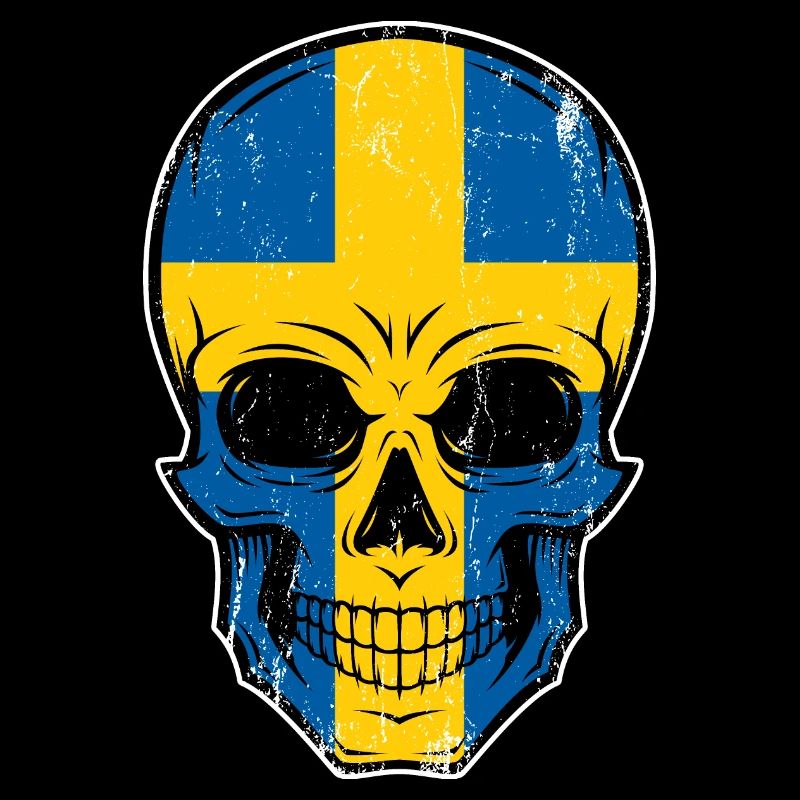 DRAPEAU SKULL SWEDEN