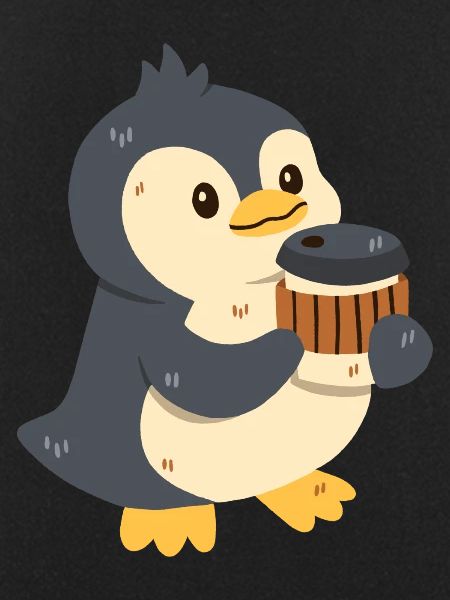 Penguin with coffee