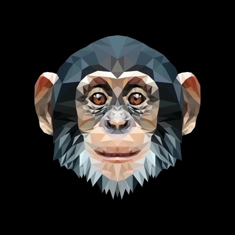 Polygon design monkey chimpanzee