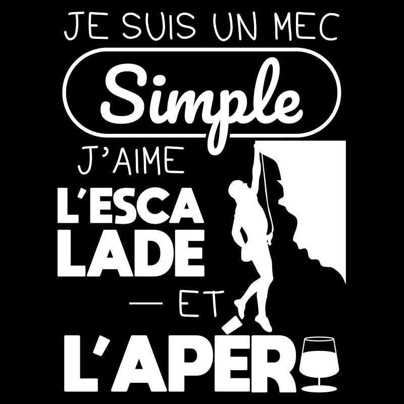 Mec simple aime l'escalade et l'apéro