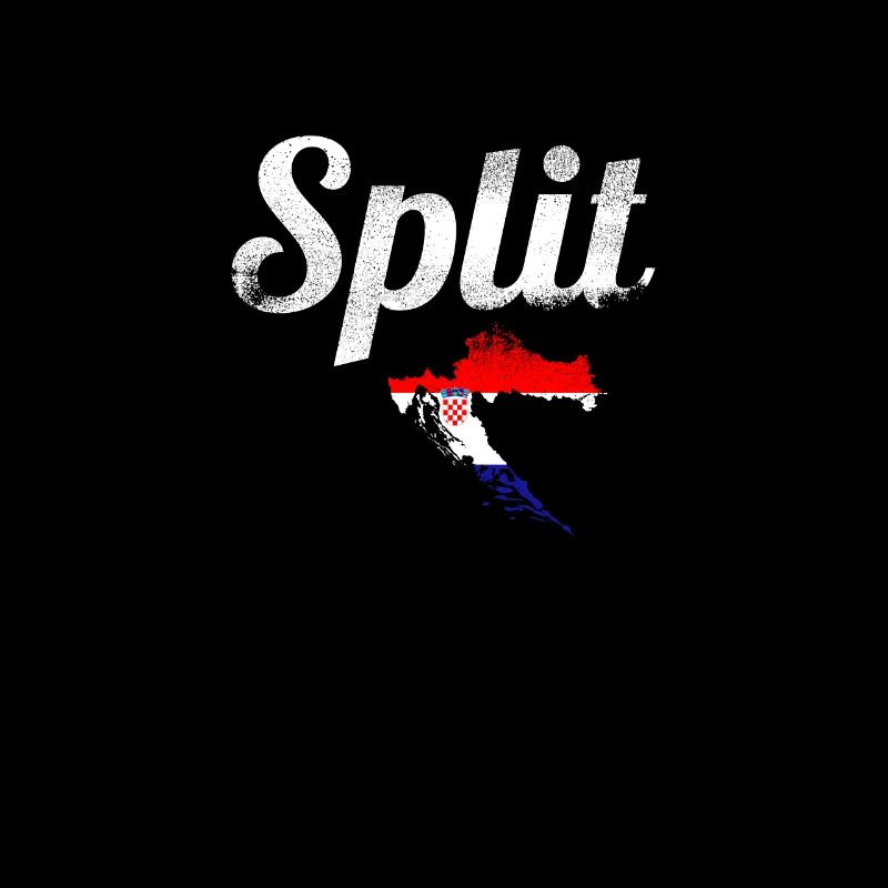 Split Vintage Carte Croatie Drapeau croate