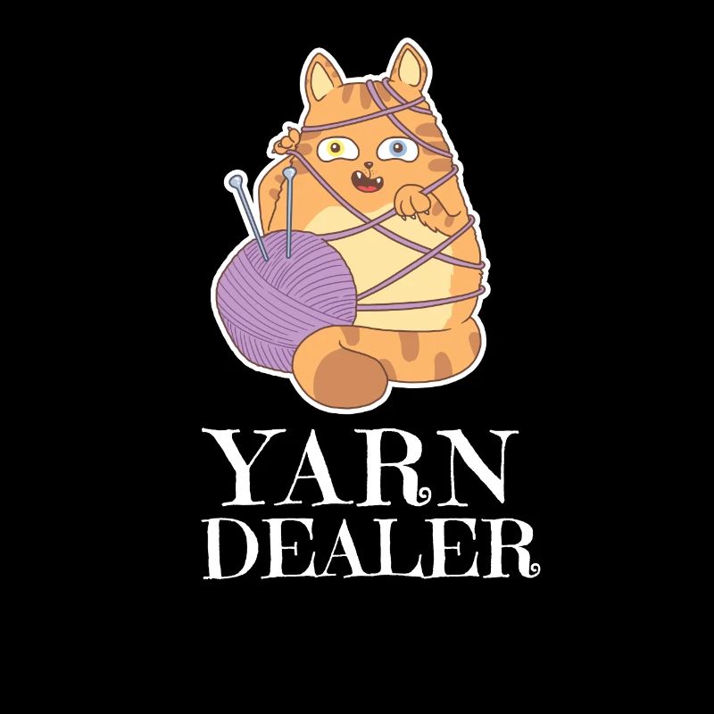 Garnhändler Cute Cat Crocheting Rolled Yarn Lover