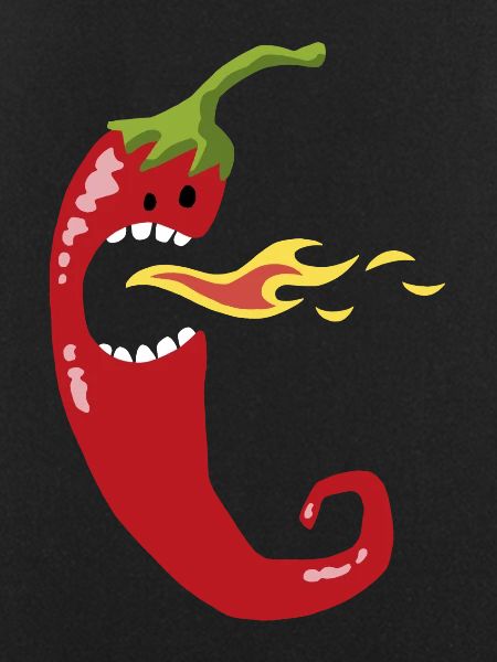 Fire chili with teeth