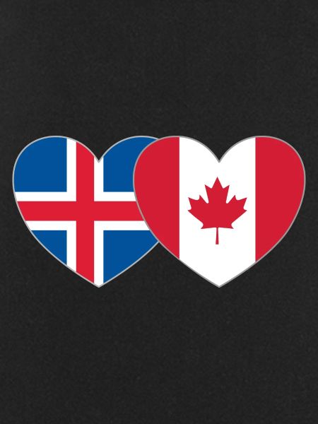 Iceland Canada Flag Heart