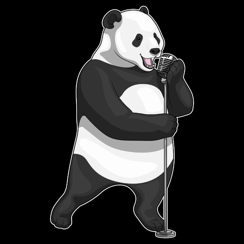 Panda Sänger Mikrofon Musik