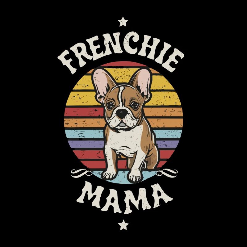 Frenchie Mom Design Vintage retro sunset