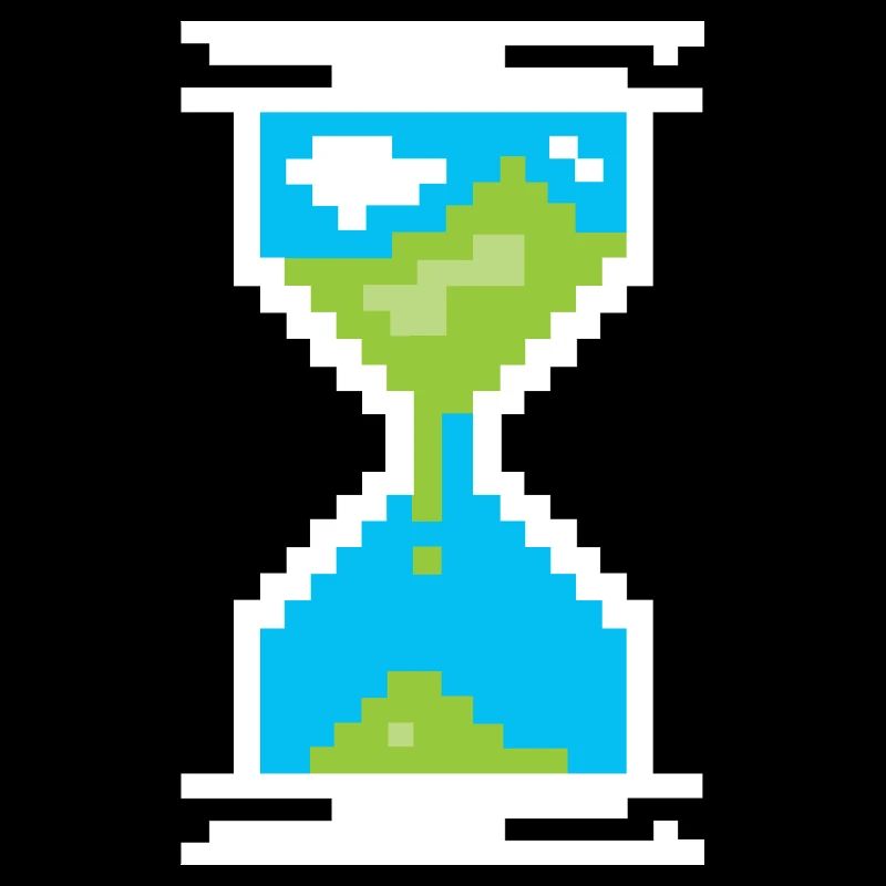 Pixel Sanduhr Symbol -Landschaft der Erde