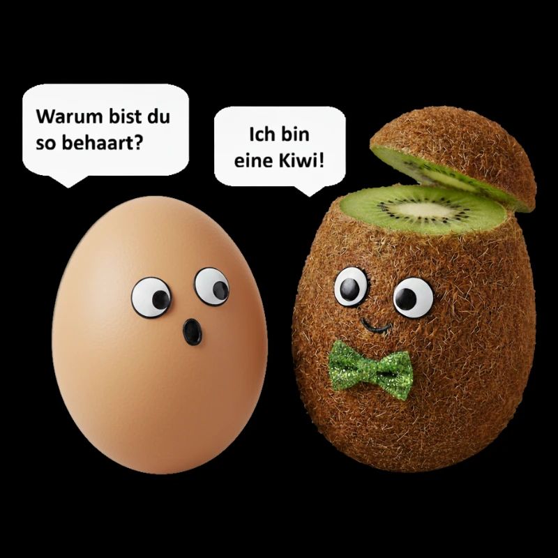 Conception de comédie sur le kiwi et les œufs