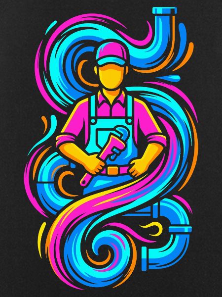 Plumber with wrench