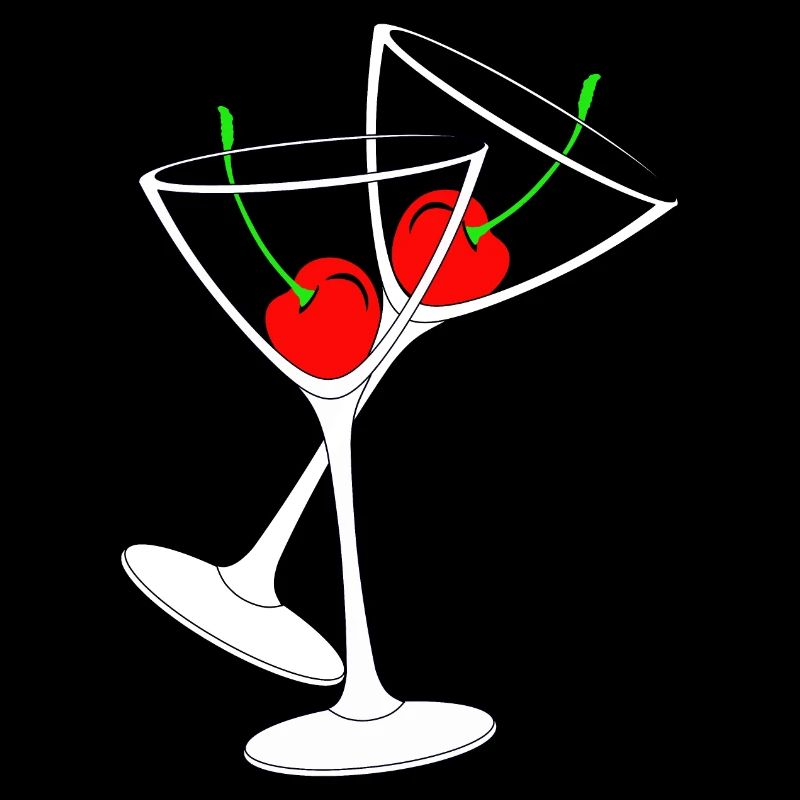 Cocktail glasses with cherries