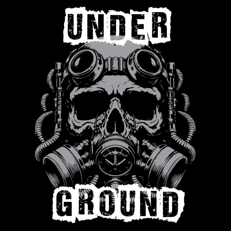 Underground design with skullmask