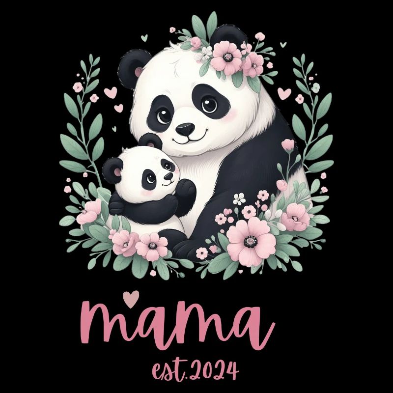 Mama est 2024 I Panda Bear Mum I First Time Mom