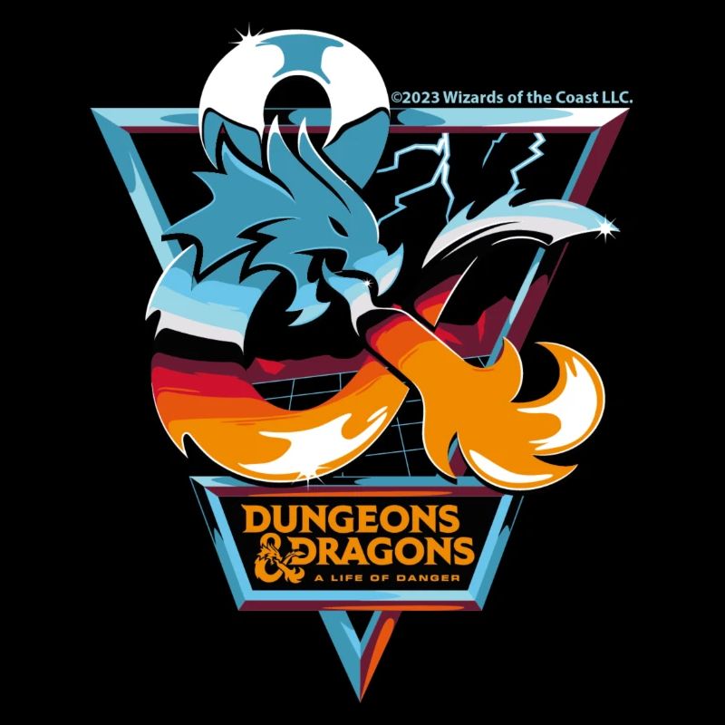 Dungeons And Dragons Logo En Bleu Clair Et Orange