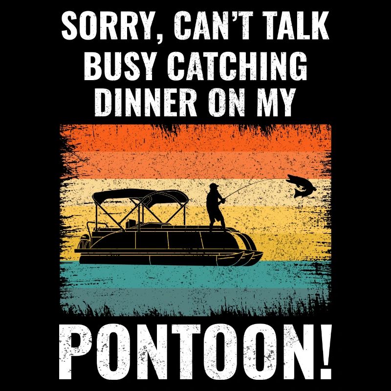 Pontonboot Bootfahren Pontooning Angeln Retro