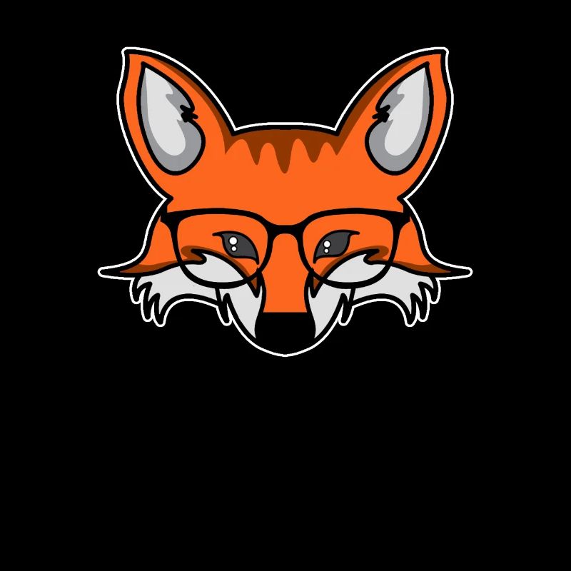 Smart nerdy fox with glasses