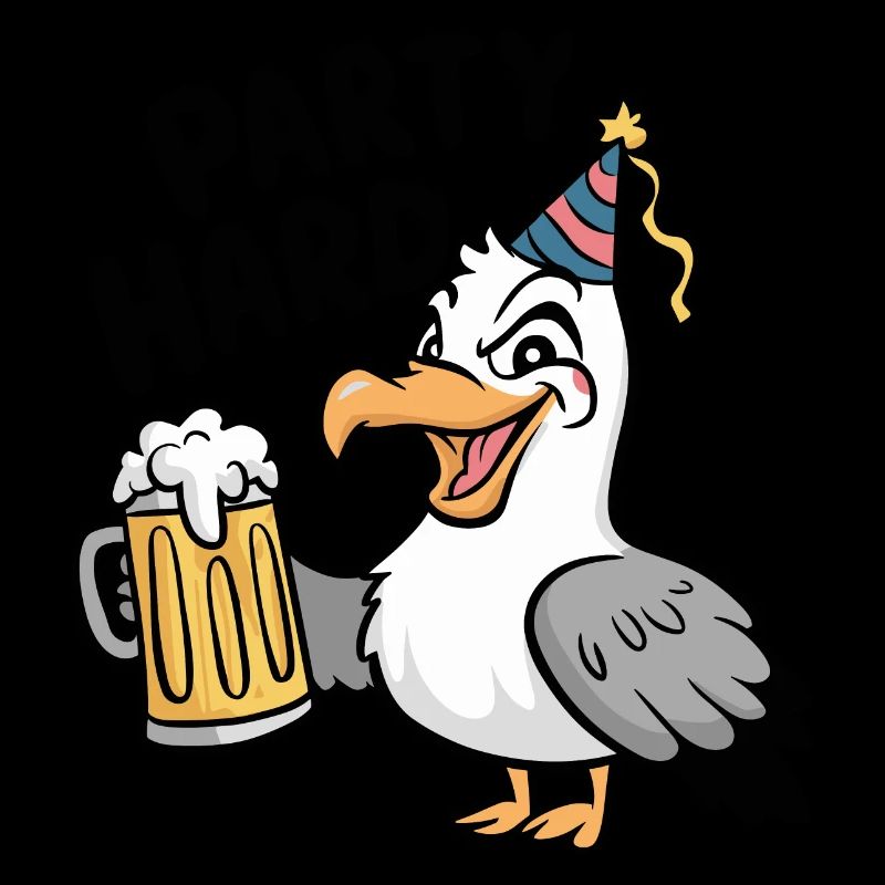 Fête Hard North Sea Seagull Hat Bière Célébration Anniversaire