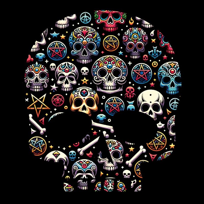 Buntes dekoratives Skullmuster