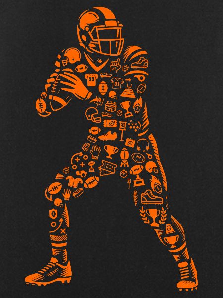 Football Quarterback Icon Pattern Design