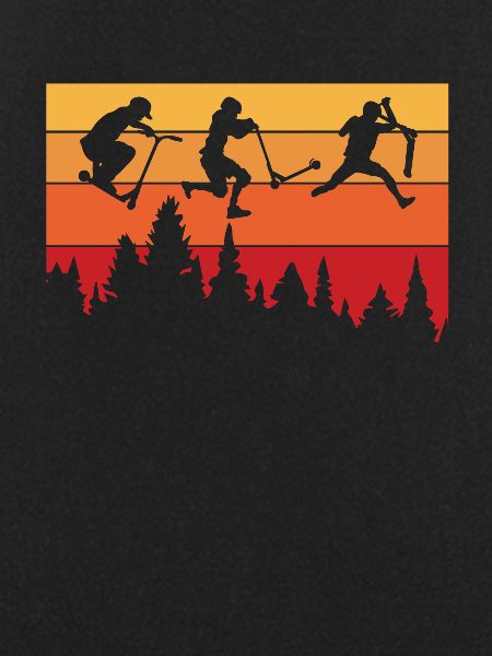 Adventurous scooter silhouette in