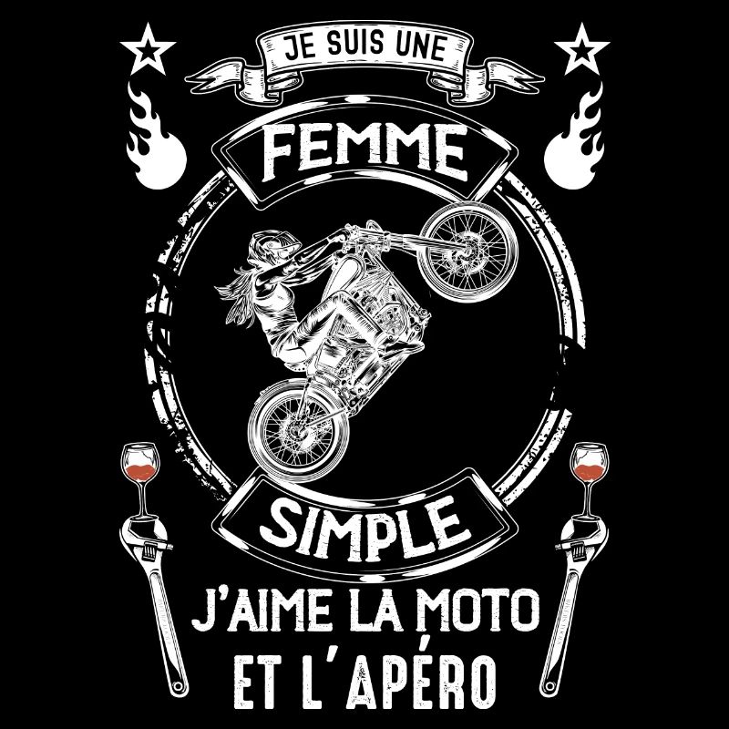 Femme Simple Moto Apero Motarde