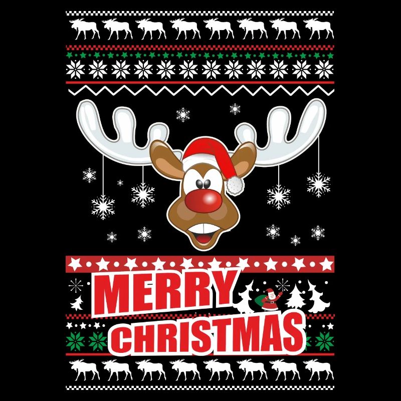 Joyeux renne de Noël avec chapeau de Noël