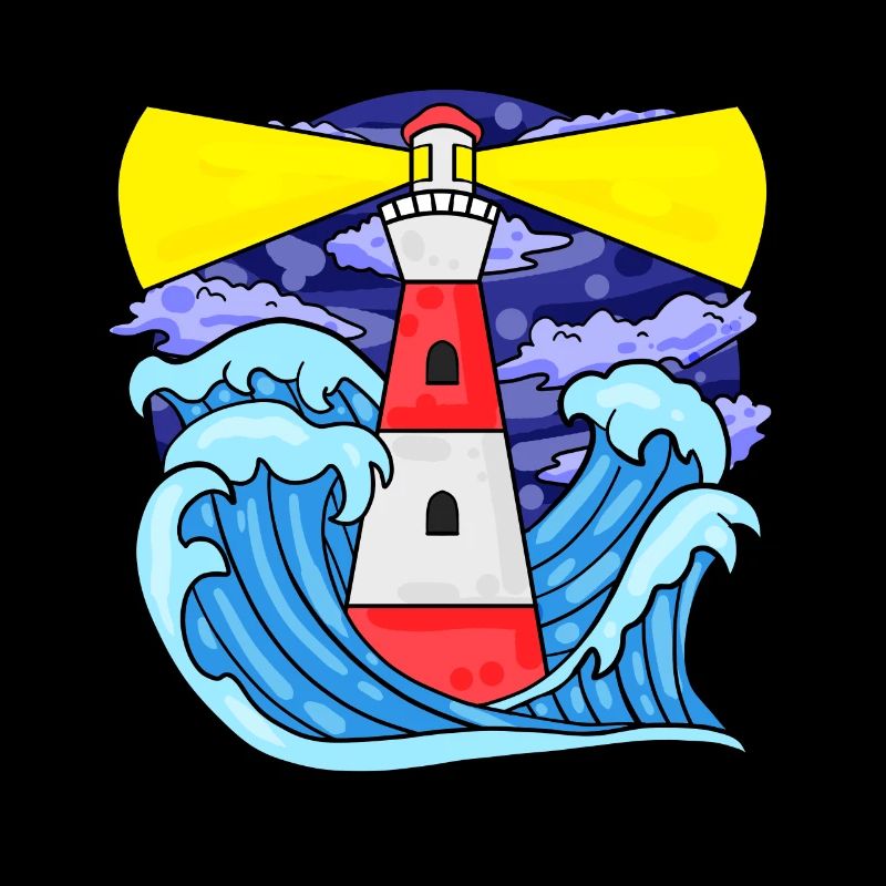 Leuchtturm mit Wellen Nordsee Ostsee Geschenk